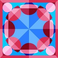Este es un patrón de caleidoscopio poligonal geométrico azul y rosa. vector