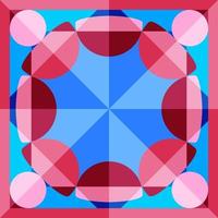 This is a blue and pink geometric polygonal kaleidoscope pattern vector