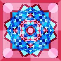 This is a blue and pink geometric polygonal kaleidoscope pattern vector