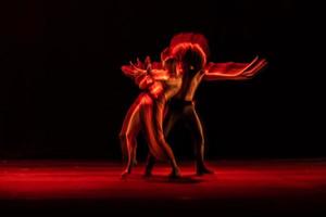 The abstract movement of the dance photo