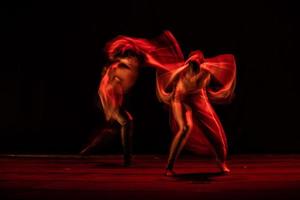 The abstract movement of the dance photo
