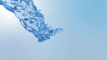 agua azul clara que fluye sobre un degradado azul video