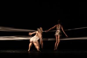 The abstract movement of the dance photo