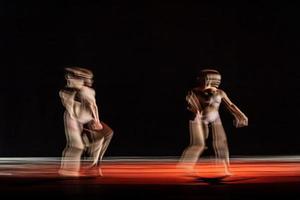 The abstract movement of the dance photo