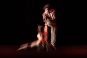 The abstract movement of the dance photo