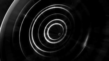 Boucle oscillante de cercles concentriques monochromes 3D video