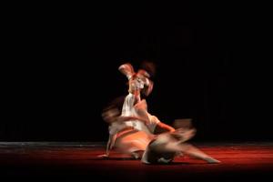 The abstract movement of the dance photo