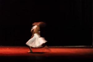 The abstract movement of the dance photo