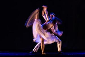 The abstract movement of the dance photo