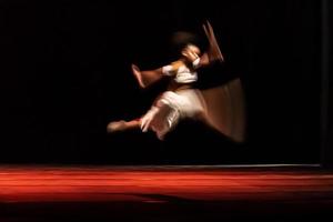 The abstract movement of the dance photo