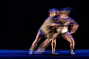 The abstract movement of the dance photo