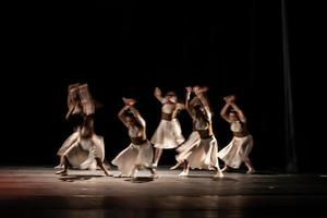 The abstract movement of the dance photo