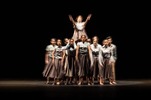 The abstract movement of the dance photo