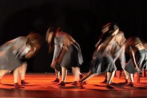 The abstract movement of the dance photo