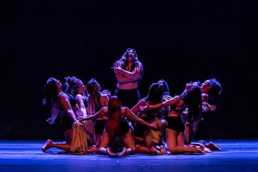 The abstract movement of the dance photo