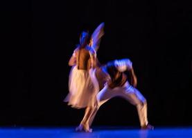 The abstract movement of the dance photo