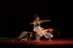 The abstract movement of the dance photo