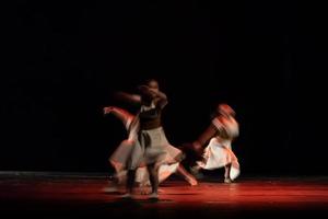 The abstract movement of the dance photo