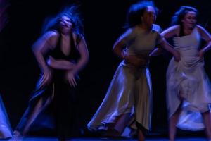 The abstract movement of the dance photo