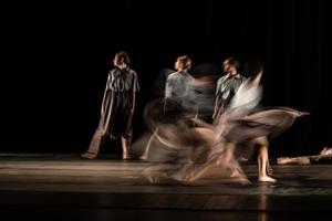 The abstract movement of the dance photo