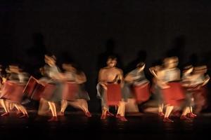 The abstract movement of the dance photo