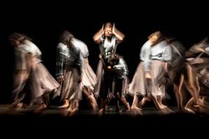 The abstract movement of the dance photo