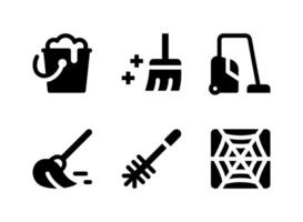 Simple Set of Cleaning Related Vector Line Icons