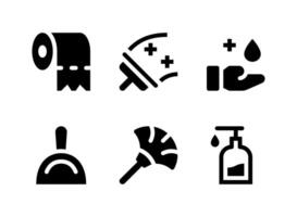 Simple Set of Cleaning Related Vector Line Icons