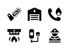 Simple Set of Firefighter Related Vector Solid Icons