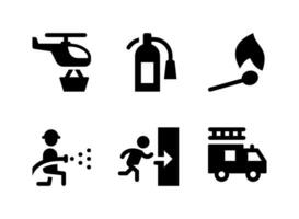 Simple Set of Firefighter Related Vector Solid Icons