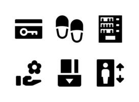 Simple Set of Hotel Service Related Vector Solid Icons