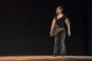 The abstract movement of the dance photo