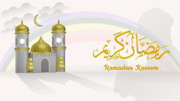 Fondo de ramadan kareem de vector 3d