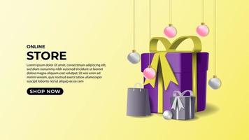 Background online store design vector