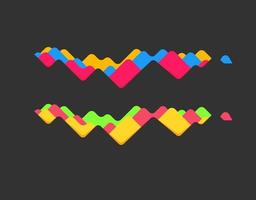 Abstract color sound waves vector set