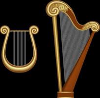 isolated harp and lyre illustration vector