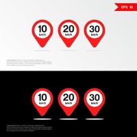 Maximum Speed limit sign set icon app mobile vector