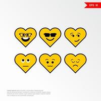 Conjunto de iconos de concepto de emoji de amor con diferentes emociones ilustración vectorial 2 vector