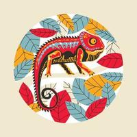 Vector Illustration Exotic Chameleon Skin Multicolored Can be used for Fashion Print Design