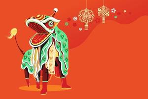 Chinese New Year Lion Dance vector