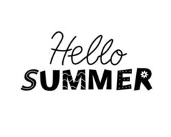 Lettering Hello summer monochrome letters on a white background vector