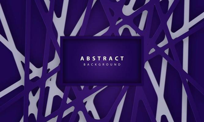 Abstract background with linear deep blue paper cut shapes