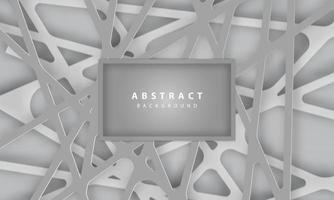 Abstract 3d background with grey papercut vector