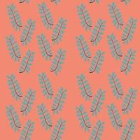 Seamless repeating pattern of green leaves on a pink background vector