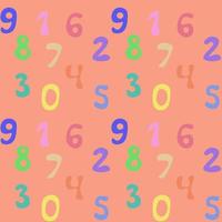 Seamless repeating pattern with numbers vector