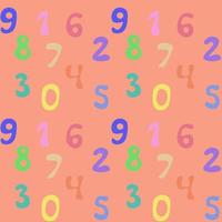 Seamless repeating pattern with numbers vector