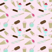 Ice cream seamless pattern vector