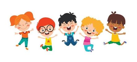 Happy Multi Ethnic Kids Playing Together vector