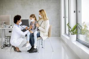 Doctor examining a little girl photo