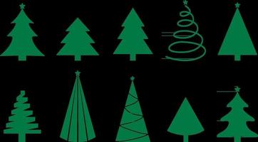 Vector set of christmas trees